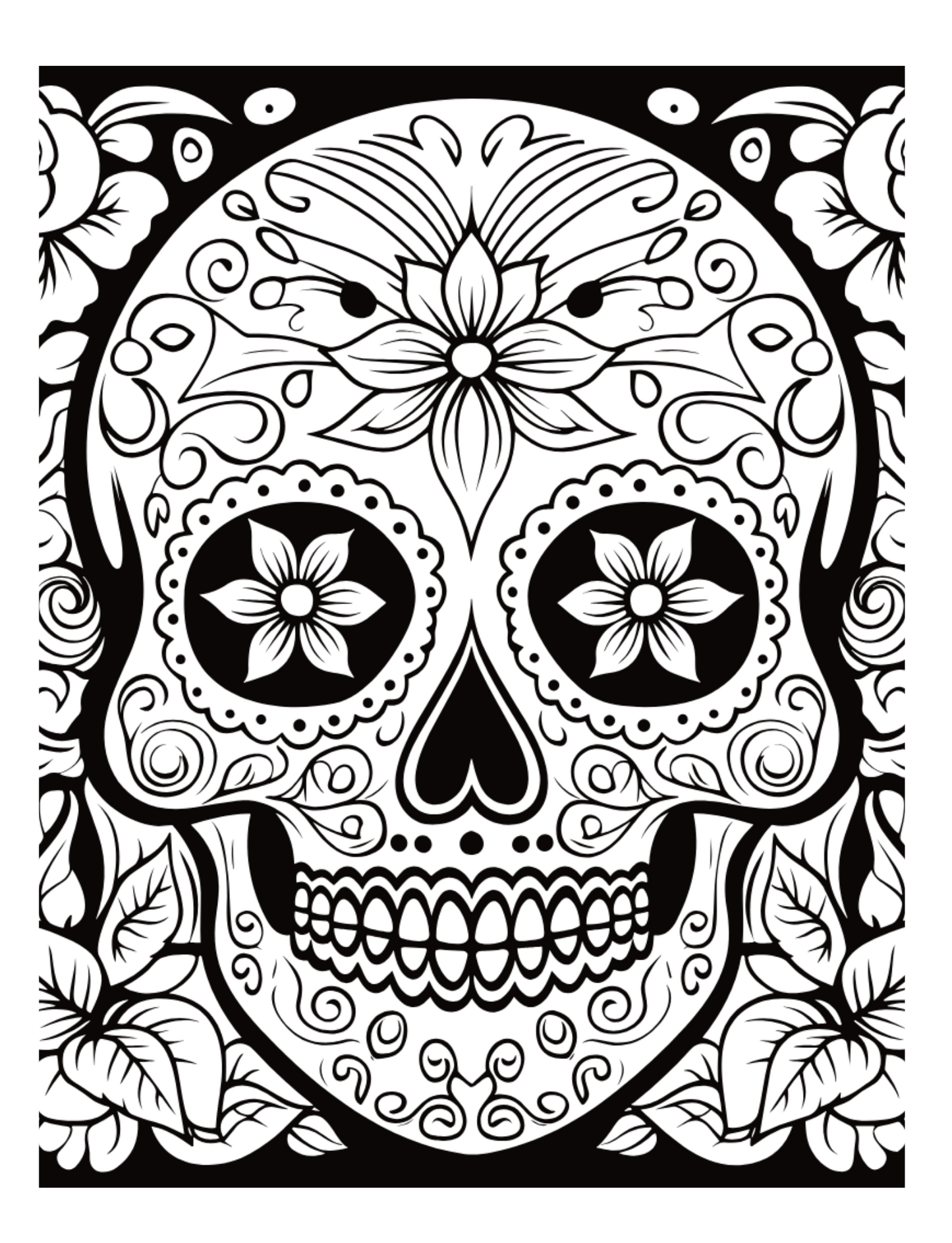 Digital PDF Sugar Skulls Coloring Book