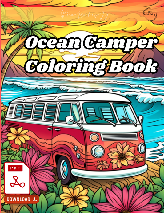 Digital PDF Ocean Camper Coloring Book