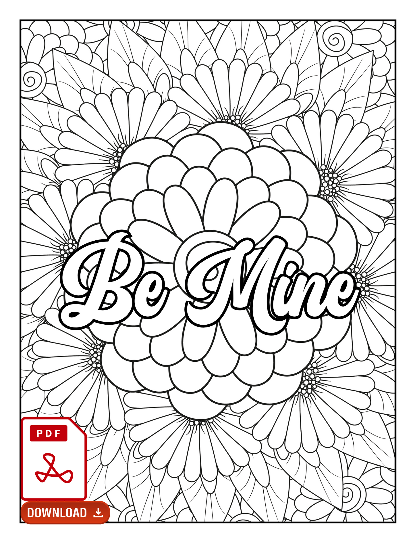 Digital PDF Love Quotes Coloring Book